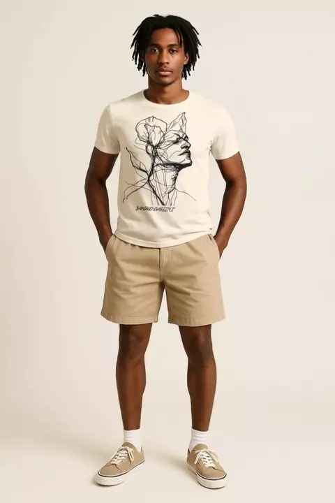 Zandro Dassini Line Art Shirt mit Männerkopf